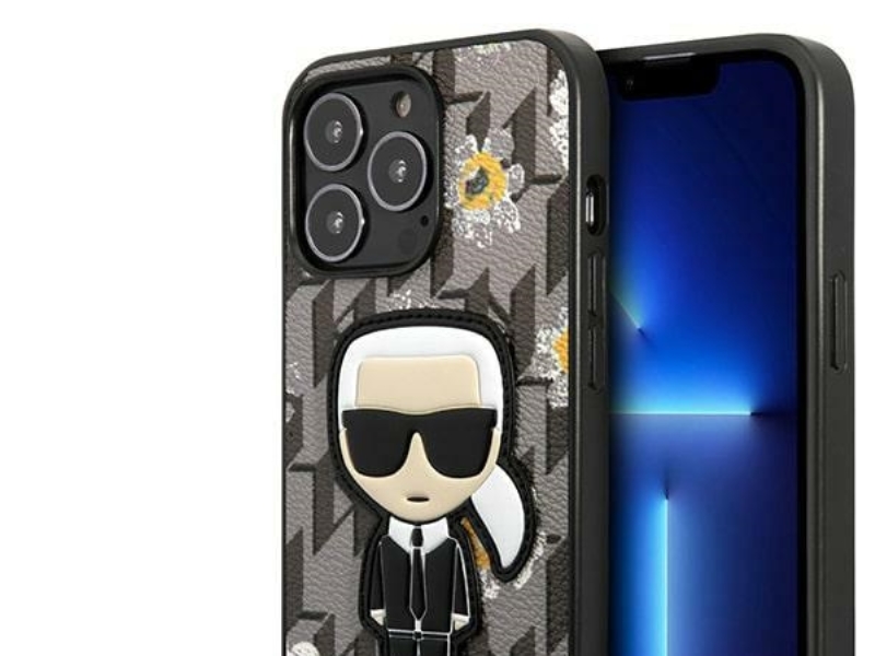 Karl Lagerfeld Flower Ikonik Karl Case Für Iphone 13 Pro / Iphone 13 - Grau