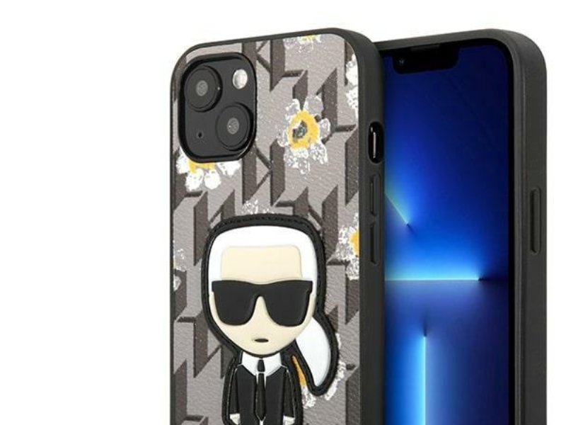 Karl Lagerfeld Blume Ikonik Karl Abdeckung Til Iphone 13 Mini - Grå