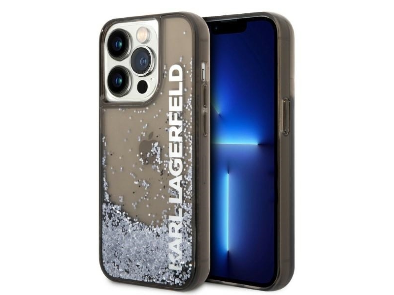Karl Lagerfeld Liquid Glitter Etui Til Iphone 14 Pro - Sort