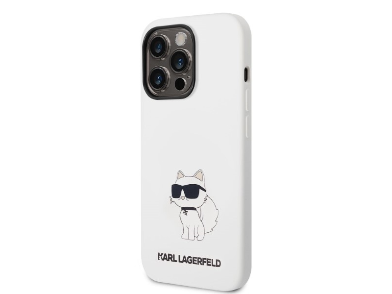 Karl Lagerfeld KLHCP14LSNCHBCH iPhone 14 Pro 6.1 kovakotelo valkoinen/valkoinen Silikoni Choupette -valikoima