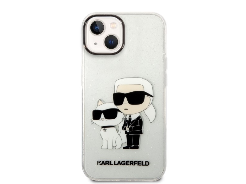 Karl Lagerfeld Glitter Karl&Choupette Hülle Für Iphone 14 Plus - Transparent