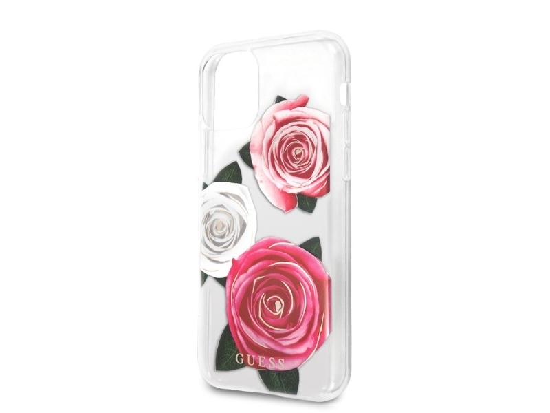 Guess Guhcn58rostrt Iphone 11 Pro Transparentes Hartcase Flower Desire Pink & White Rose
