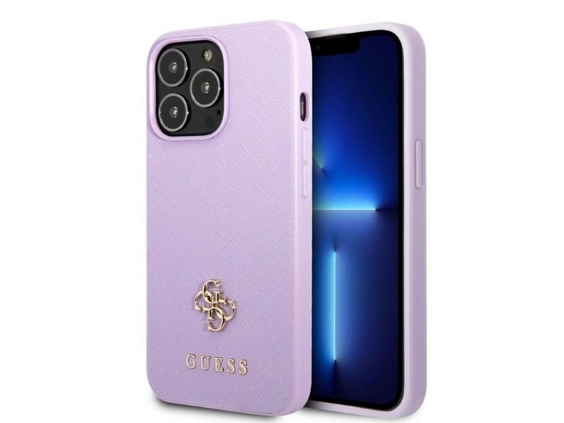 Guess Guhcp13lps4mu Iphone 13 Pro / 13 6,1" Hardcase Saffiano 4G Small Metal Logo Lilla/Lilla