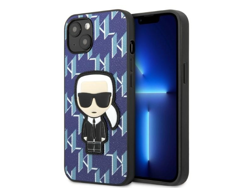 Karl Lagerfeld Klhcp13mpmnikbl Hårdt Etui Til Iphone 13 6,1" Blå/Blå Monogram Ikonik Patch