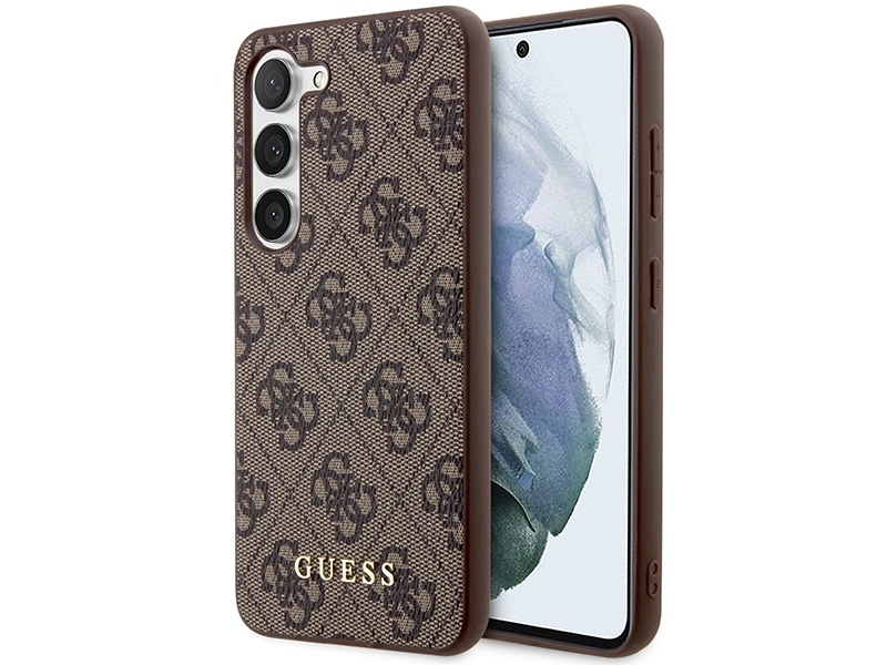 Guess Guhcs23sg4gfbr S23 S911 Hard Case 4G Metal Gold Logo - Brun/Brun
