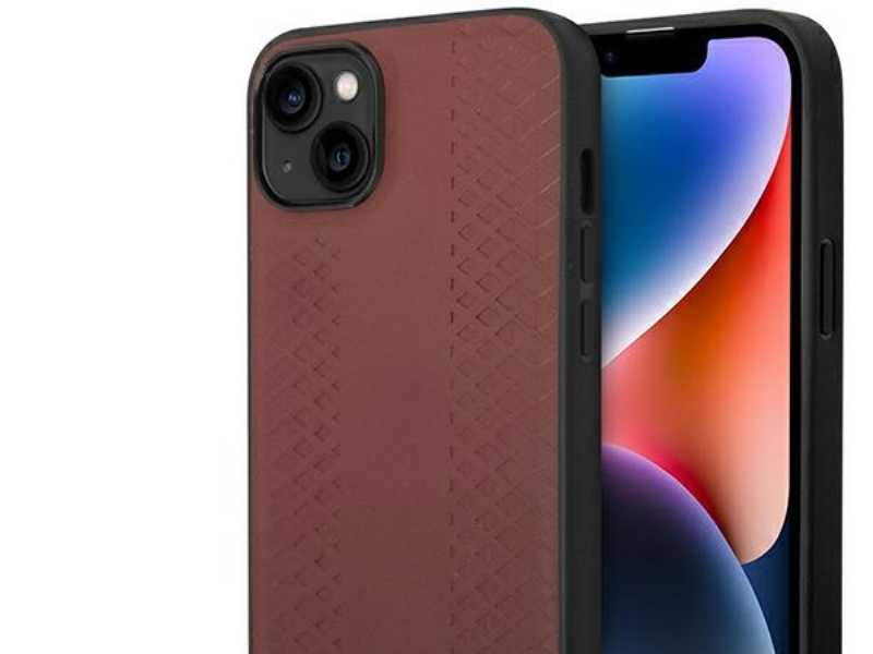 Bmw Bmhcp14s22rfgr Iphone 14 6.1" Cover - Bordeaux/Bordeaux Læder Diamantmønster
