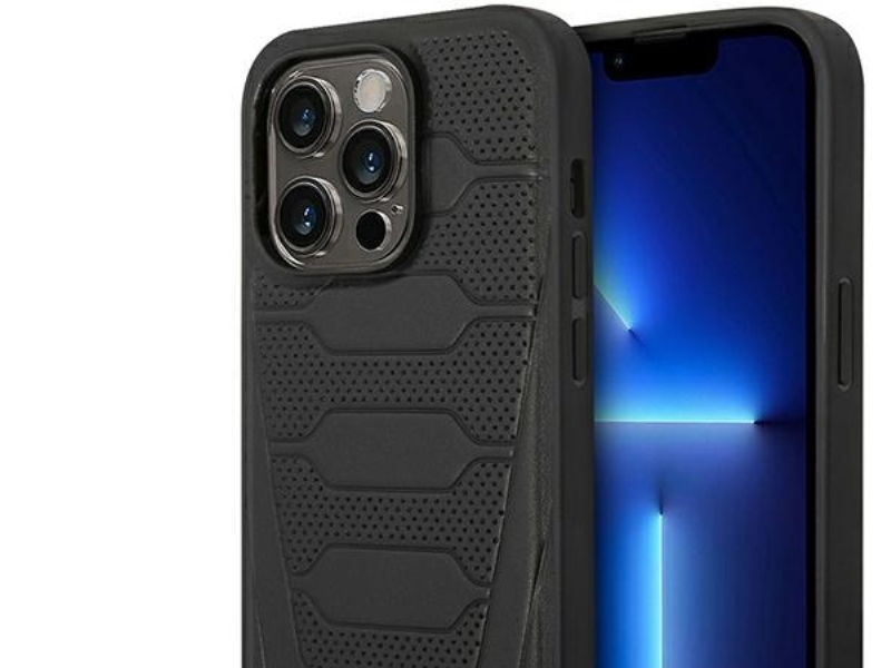 Bmw Bmhmp14l22rpsk Hülle Für Iphone 14 Pro 6,1" Schwarz/Schwarz Leder-Sitzmuster Magsafe
