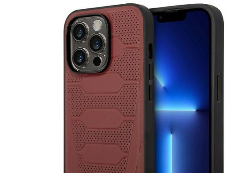 Bmw Bmhmp14x22rpsr Case Für Iphone 14 Pro Max 6.7" Burgundy/Burgundy Leder-Sitzmuster Magsafe