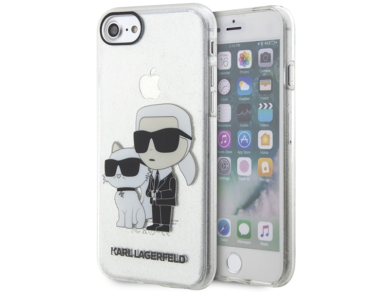 Hurtel Karl Lagerfeld Klhci8hnkctgt Iphone 7/8/ Se 2020 / Se 2022 Hardcase Gennemsigtig Med Glitter Karl&Choupette
