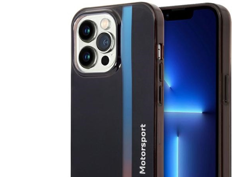 Case Bmw Bmhcp14l22hvgv Case Für Iphone 14 Pro 6,1" Schwarz/Schwarz Iml Tricolor-Streifen