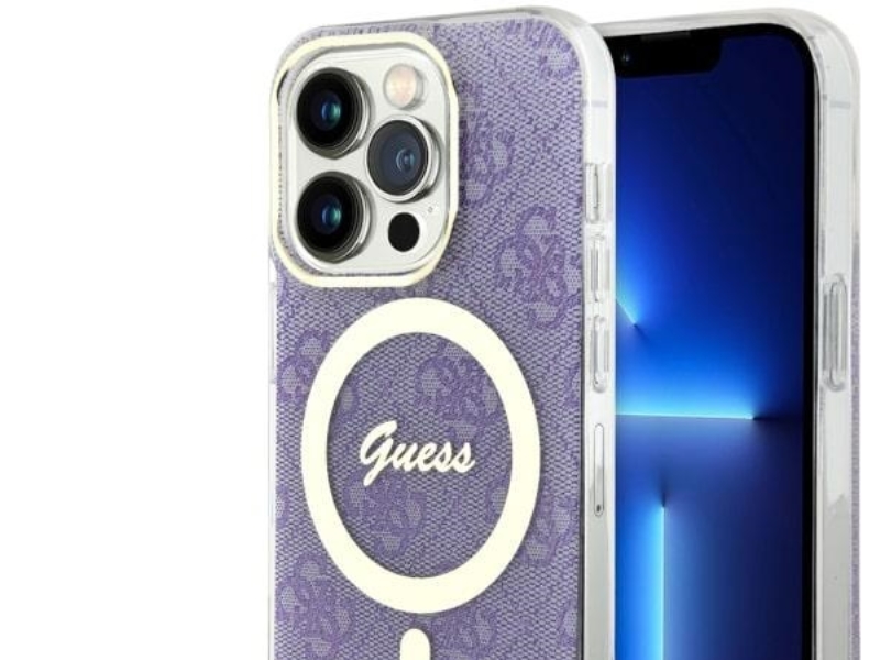 Guess Guhmp14lh4stu Hardcase 4G Magsafe Til Iphone 14 Pro 6,1" - Lilla/Lilla