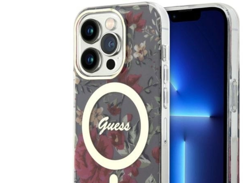 Guess Guhmp14lhcfwsa Iphone 14 Pro 6,1" Grønn/Khaki Hardcase Flower Magsafe