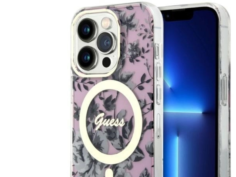 Guess Guhmp14lhcfwsp Hardcase Til Iphone 14 Pro 6,1" Pink/Pink Flower Magsafe