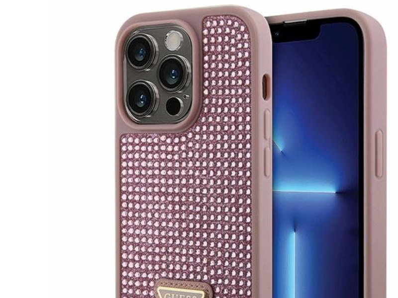 Guess Guhcp14lhdgtpp Iphone 14 Pro 6,1" Pink/Pink Hartschale Mit Strass-Dreieck