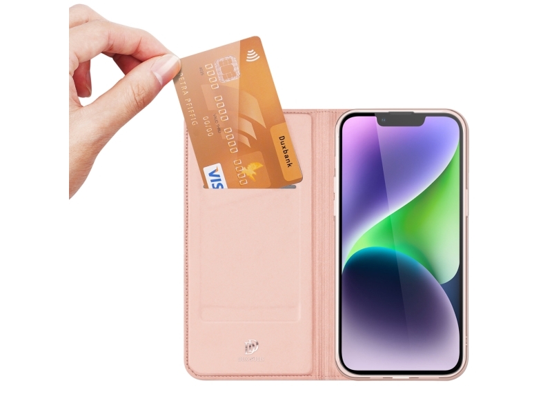 Dux Ducis Skin Pro wallet cover til iPhone 15 Plus - pink