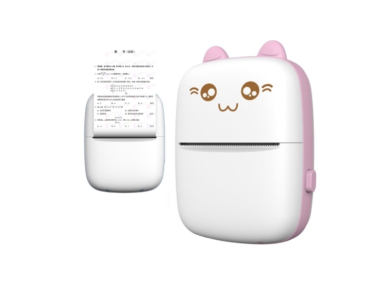 Hurtel Mini Kot termisk etikettprinter med Bluetooth till telefon Fun Print rosa Mini Kot | Kontorsmaskiner - POS (Point of sale) - Etikettskrivare | GameStuff