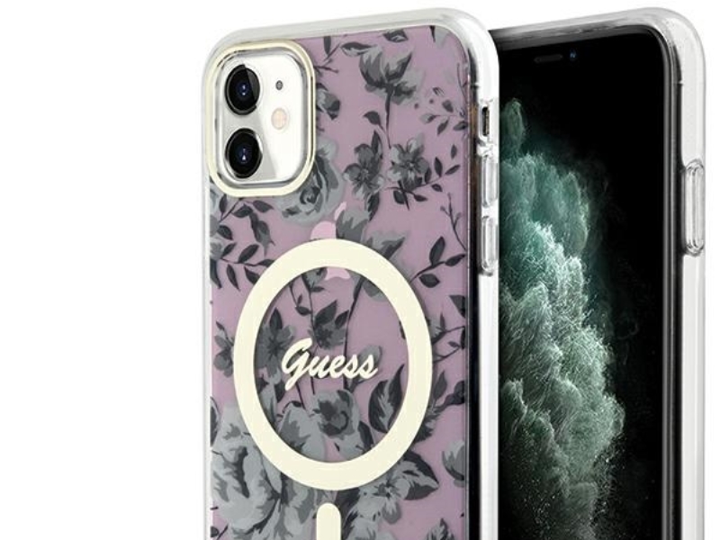 Guess Guhmn61hcfwsp Hardcase Flower Magsafe Til Iphone 11 / Xr 6,1" - Pink/Pink
