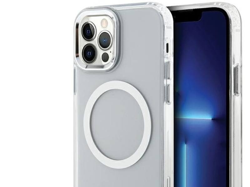 Guess Metall-Outline Magsafe Case Für Iphone 12 / Iphone 12 Pro - Silber