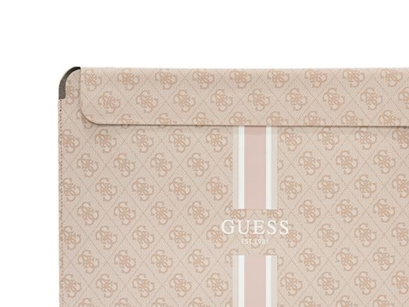 Krepšys kompiuteriui 14 Guess įmautė kompiuteriui 4G Printed Stripes (GUCS14P4RPSP) rožinės spalvos