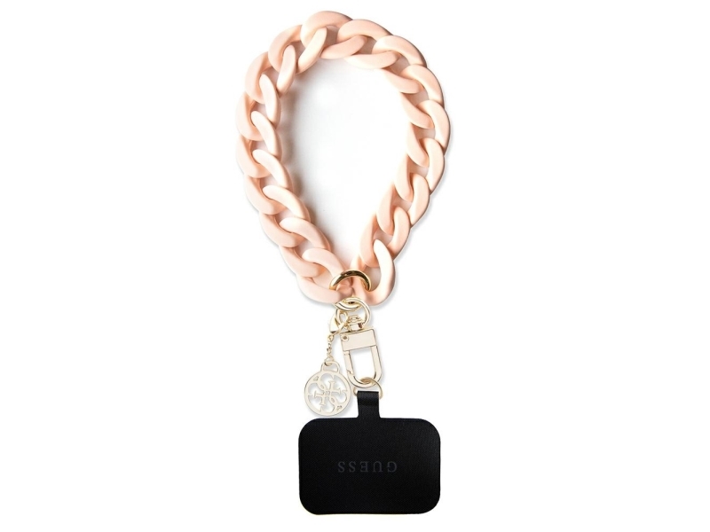 Guess Universal Big Hand Strap Acryl 4G Charm - Universal Handyband (Pink)