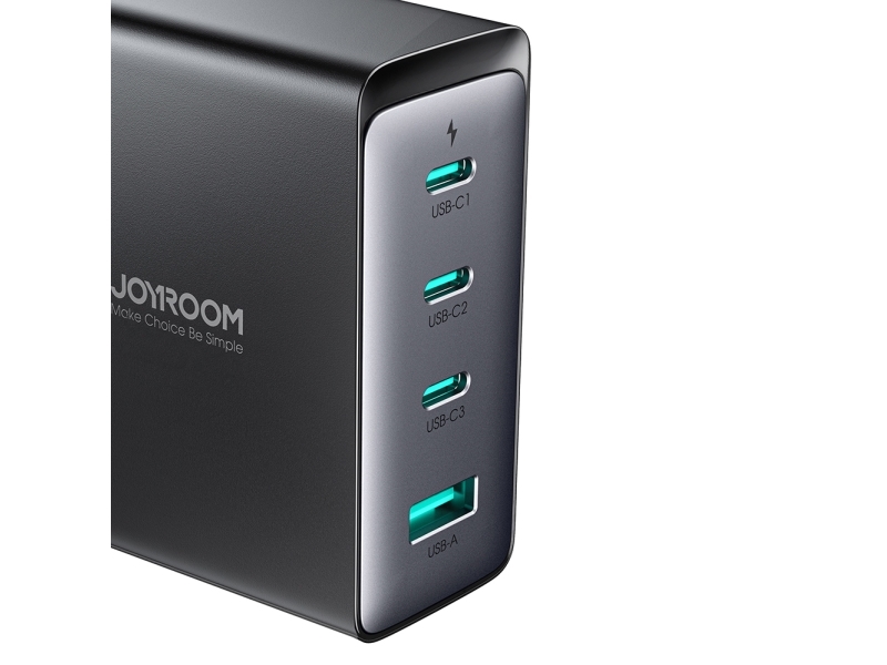 Joyroom GaN-oplader UK Joyroom JR-TCG05UK 140 W: 3x USB-C/USB-A + kabel (USB-C/USB-C), 240 W 1,2 m