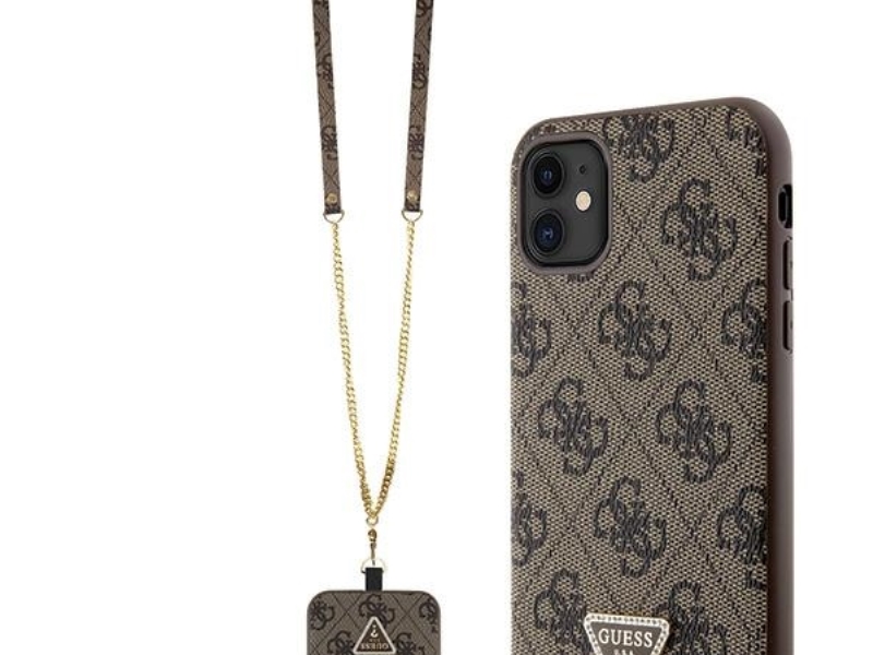 Guess Guhcn61p4tdscpw Case Für Iphone 11 / Xr - Brown Crossbody 4G Metall-Logo