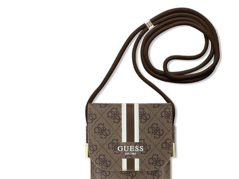 Guess bag for phone GUOWBP4RPSW brown Wallet 4G Stripes