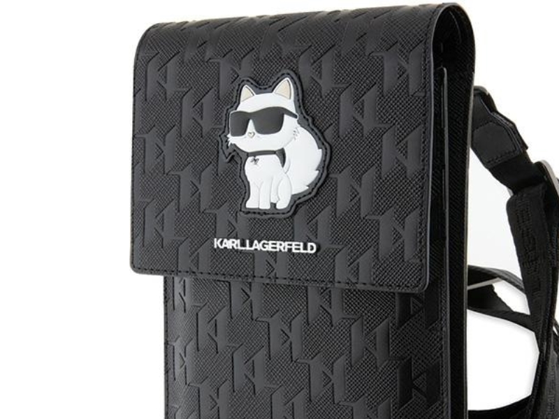 Karl Lagerfeld käsilaukku KLWBSAKHPCK musta/musta Saffiano monogrammi Choupette