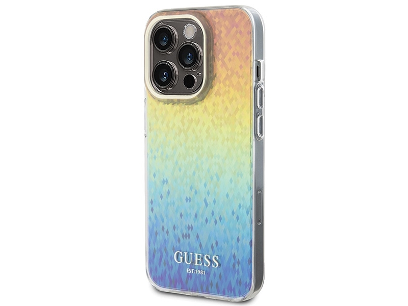 Guess Iml Facetteret Spejl Disco Iriseret Cover Til Iphone 15 Pro - Flerfarvet