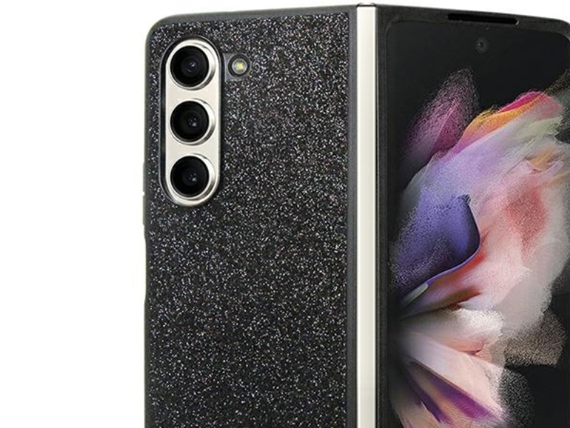 Guess Glitter Script Hülle Für Samsung Galaxy Z Fold 5 - Schwarz