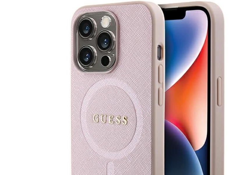 Guess Saffiano Magsafe Case Für Iphone 15 Pro - Pink