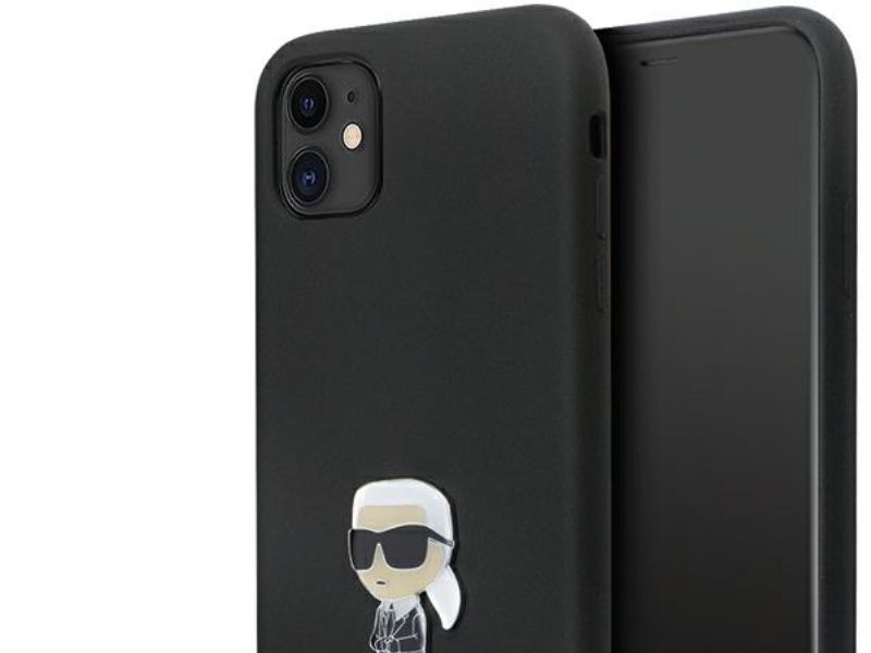 Karl Lagerfeld Klhcn61smhknpk Cover Til Iphone 11 / Xr - Sort Silikone Ikonik Metal Pin