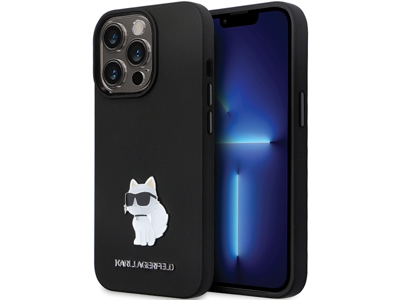 Karl Lagerfeld Klhcp13lsmhcnpk Cover Til Iphone 13 Pro / 13 - Sort Silikone Med Metalnitte C