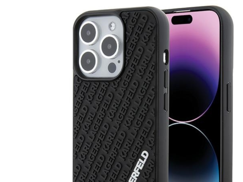 Karl Lagerfeld 3D-Gummi Multi-Logo Case Für Iphone 15 Pro - Schwarz