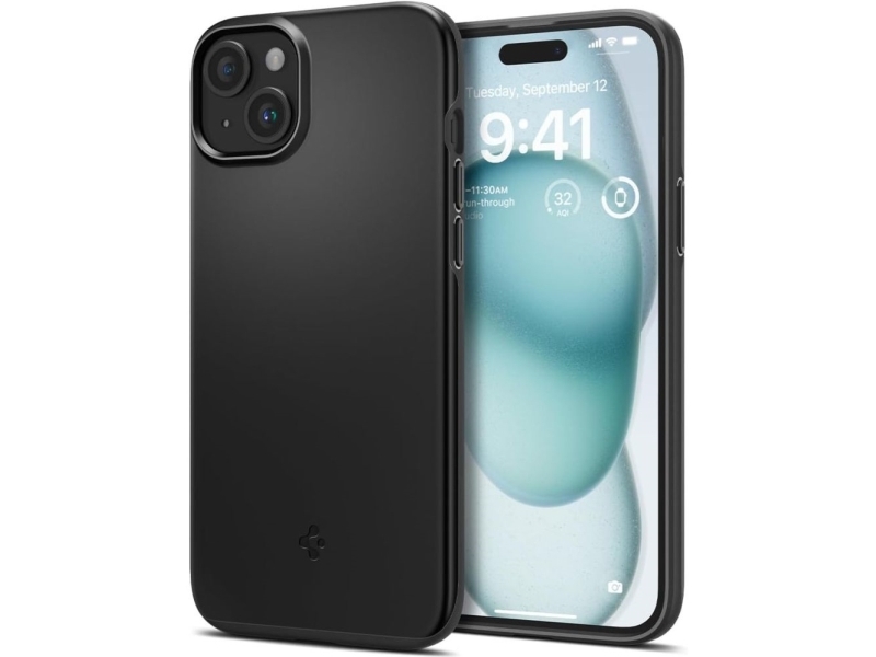 Spigen Thin Fit Case Für Iphone 15 - Schwarz