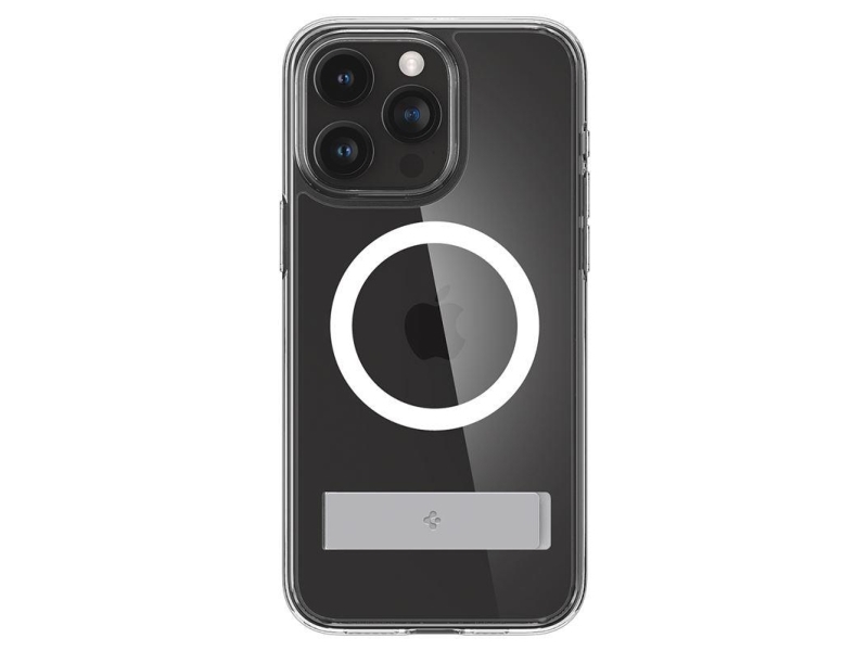 Spigen Ultra Hybrid S Magsafe Cover Med Stativ Til Iphone 15 Pro - Transparent