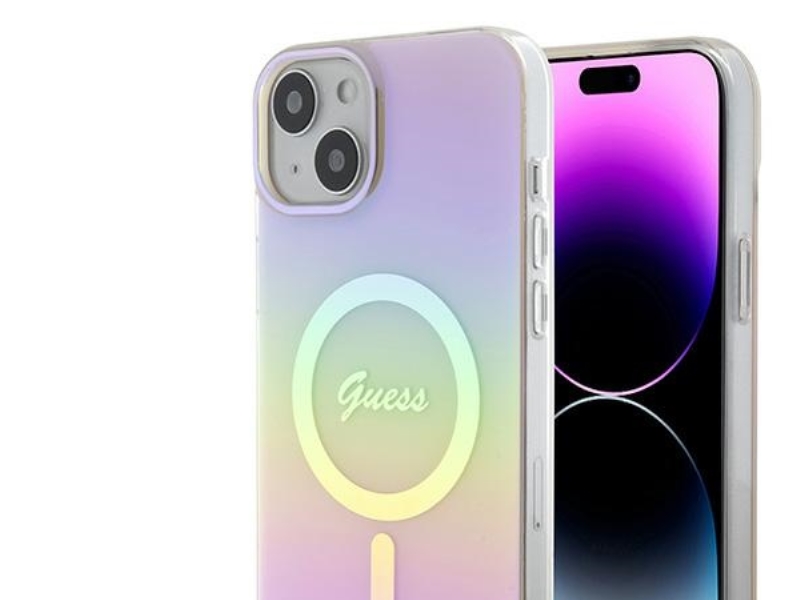 Guess Guhmp15mhitsp Iphone 15 Plus 6,7" Hardcase Iml Iriserende Magsafe - Pink/Pink