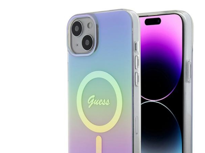 Guess Iml Regnbue Magsafe-Cover Til Iphone 15 Plus - Lilla