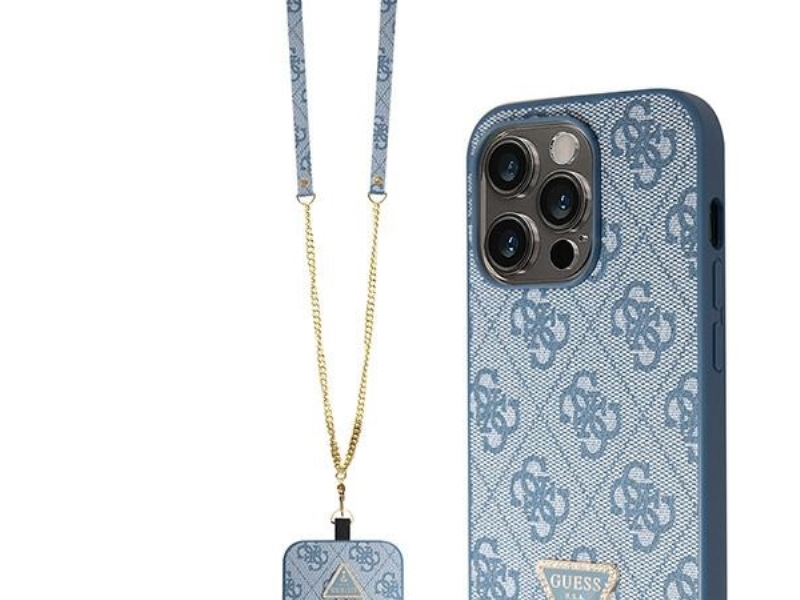 Guess Hardcase Crossbody 4G Metal Logo Til Iphone 14 Pro 6,1" - Blå/Blå (Guhcp14lp4tdscpb)
