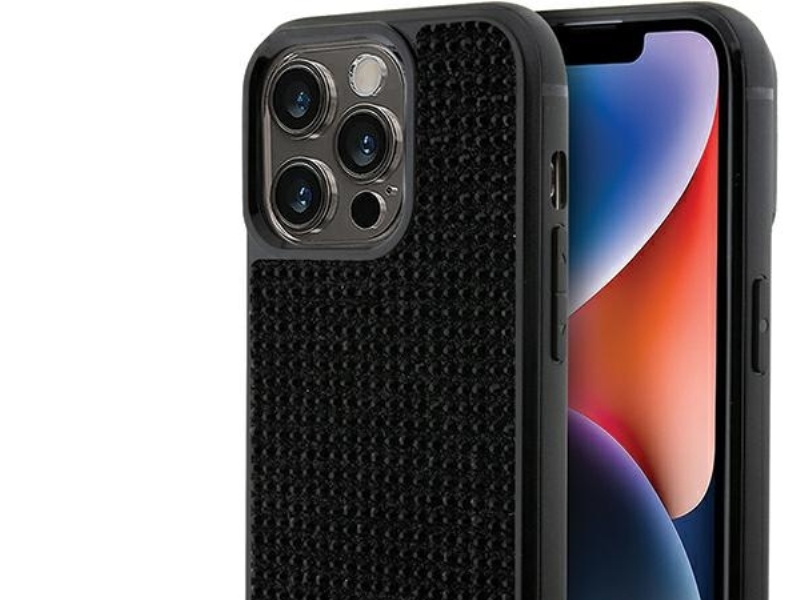 Karl Lagerfeld Strass-Logo Metallplatten-Case Für Iphone 15 Pro - Schwarz