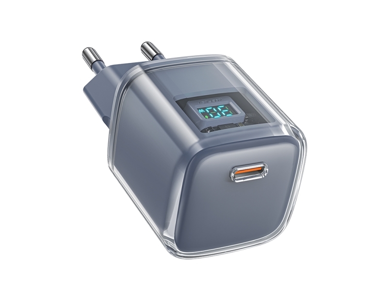 Acefast A53 Pd 30W Gan Usb-C Oplader Med Display - Grå