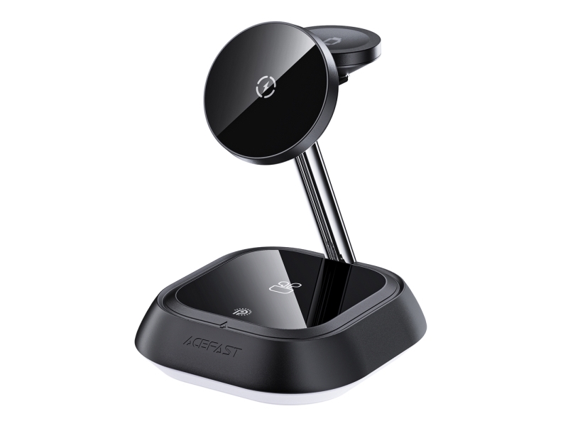 Acefast E16 3-I-1 15W Induktiv Opladerstation Til Telefon / Hovedtelefoner / Ur - Sort