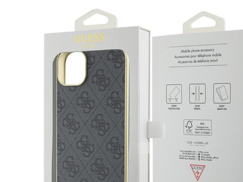 Guess 4G Charms Collection Etui Til Iphone 15 Plus - Grå