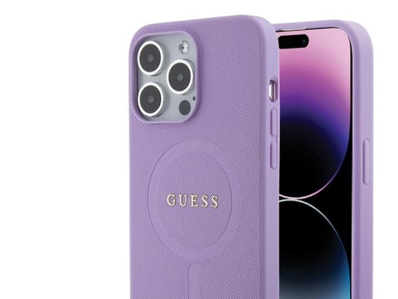 Guess Saffiano Magsafe Case Für Iphone 15 Pro - Lila