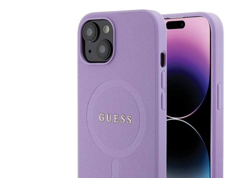 Guess Saffiano Magsafe-Cover Til Iphone 15 Plus - Lilla