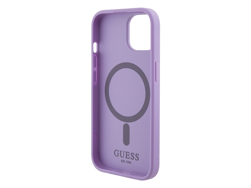 Guess Saffiano Magsafe-Cover Til Iphone 15 Plus - Lilla