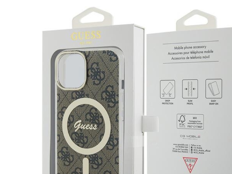 Guess Iml 4G Magsafe-Cover Til Iphone 15 - Brun