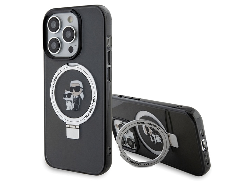 Karl Lagerfeld Klhmp13lhmrskck Iphone 13 Pro 6,1" Hardcase Schwarz/Schwarz Mit Ring-Ständer Karl&Choupette Magsafe