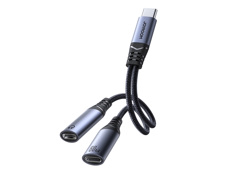 Usb-Adapter Joyroom Sy-C03 Usb-C Til Usb-C X2 Sort (6956116764821)