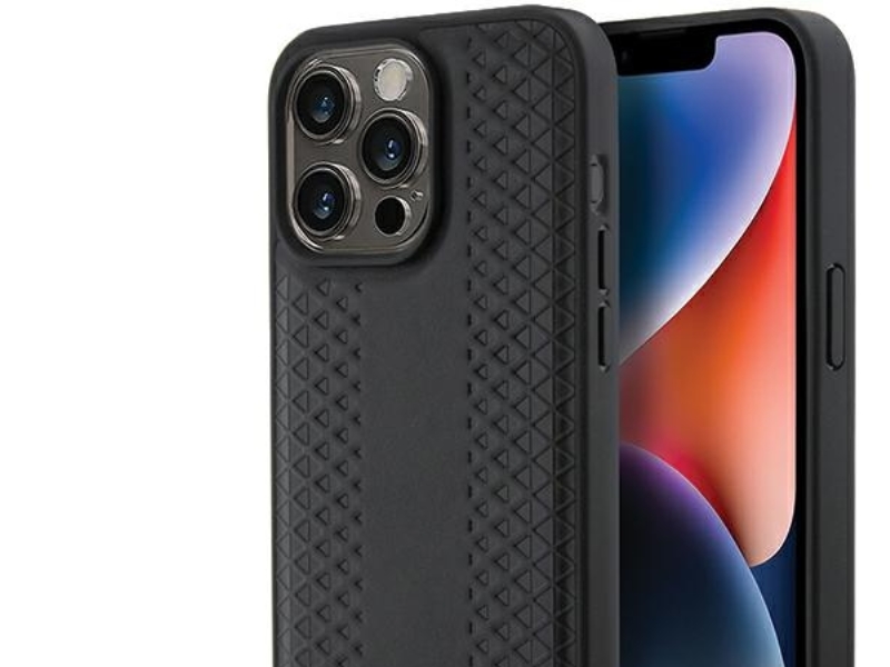 Bmw Læder Diamantmønster Cover Til Iphone 15 Pro Max - Sort